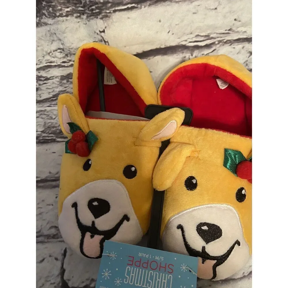 The Christmas Shoppe Holly Corgi‎ Slippers Small/Medium Ages 14+ New